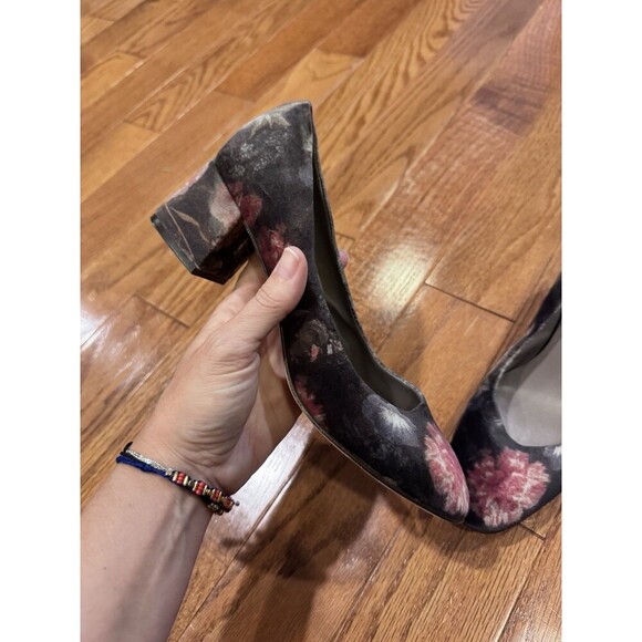 Sesto Meucci Mietta Floral Velvet Block Heel Pumps Heels Size 9 Made In Italy - Picture 5 of 8
